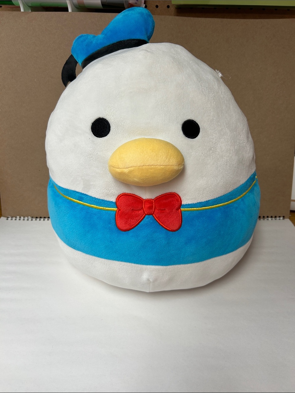 Disney Plush White & Blue Duck with Red Bow